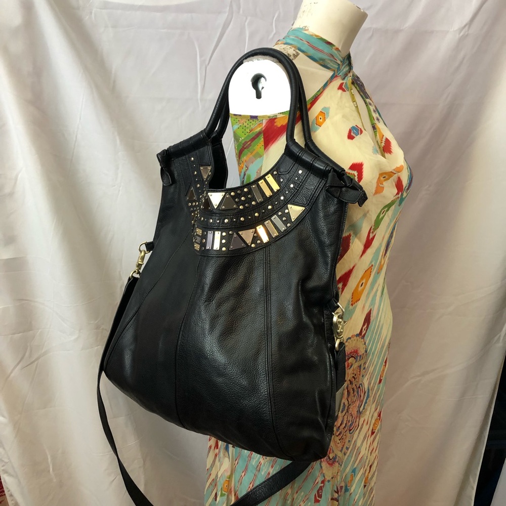 Gorg! Foley & Corinna black leather 2 way shoulder bag